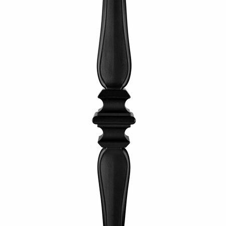 Nuvo Iron in Square x 44in Long Black Steel Interior Balusters - Double Collar and Spoon, 12PK SQI2CS-MP12